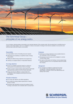 The Schmersal Group – principles of our energy policy
